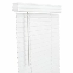 Lotus & Windoware, Inc. 28 x 36 in. PVC, Faux Wood and Painted Steel Cordless Blind in White