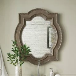 James Martin Vanities Castilian 35 in. Double Arch Mirror, Empire Gray