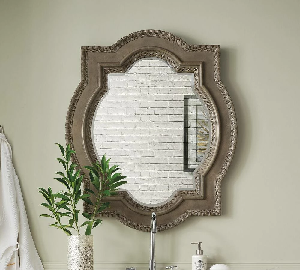 James Martin Vanities Castilian 35 in. Double Arch Mirror, Empire Gray 2 James Martin Vanities Castilian 35 in. Double Arch Mirror, Empire Gray - Image 2
