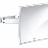 GROHE Selection Cube 8-3/4 x 8-3/4 in. Glass and Metal Cube Cosmetic Mirror in Polished Chrome