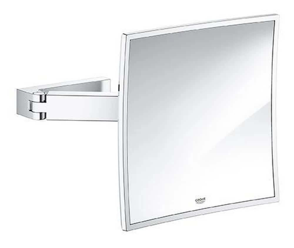 GROHE Selection Cube 8-3/4 x 8-3/4 in. Glass and Metal Cube Cosmetic Mirror in Polished Chrome 1 GROHE Selection Cube 8-3/4 x 8-3/4 in. Glass and Metal Cube Cosmetic Mirror in Polished Chrome