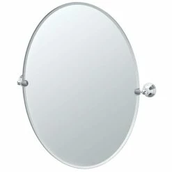 Gatco Charlotte 28-1/2 in. Large Framed Oval Mirror in Polished Chrome