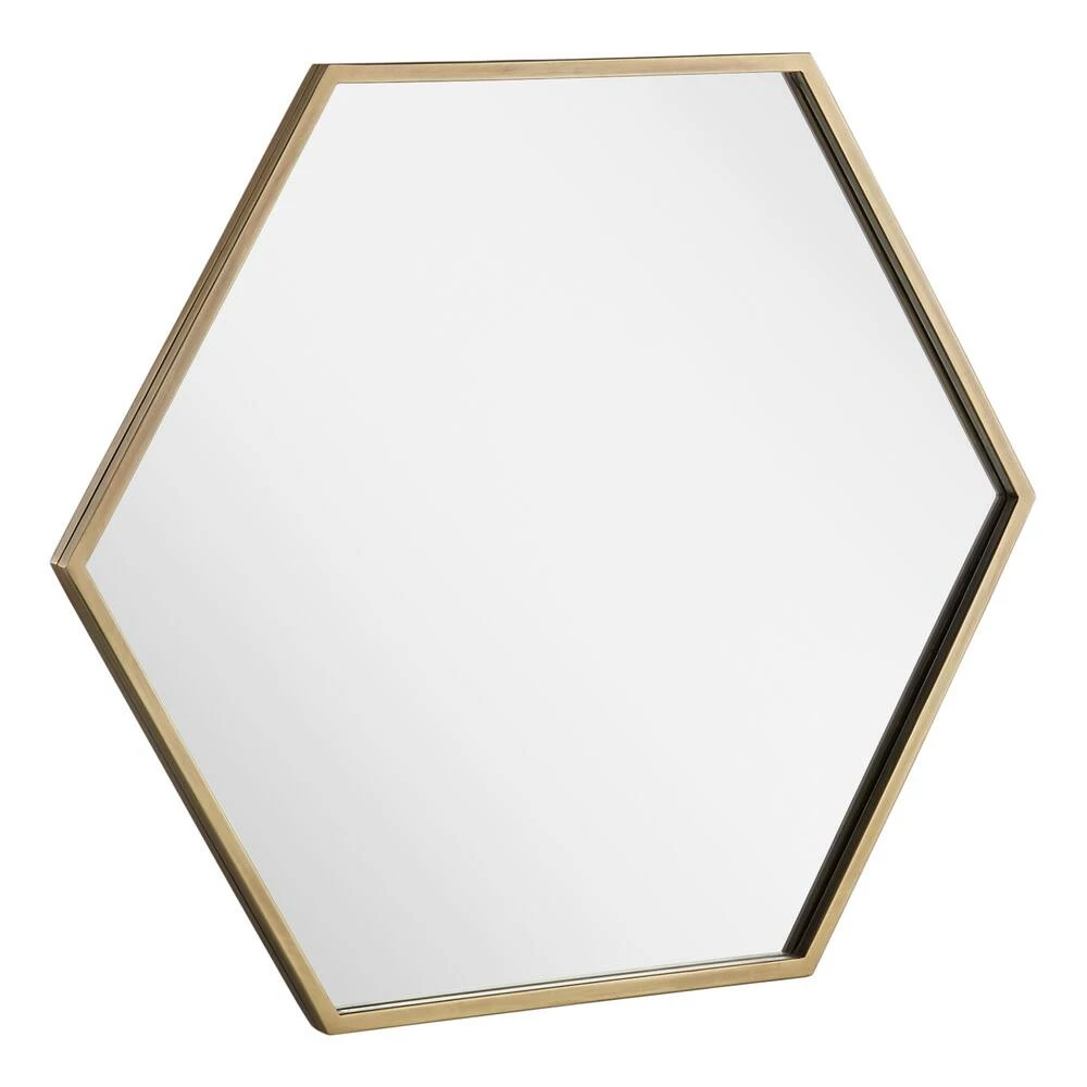 Signature Hardware Sauma 24 in. Hexagonal Vanity Mirror in Antique Brass 5 Signature Hardware Sauma 24 in. Hexagonal Vanity Mirror in Antique Brass - Image 5