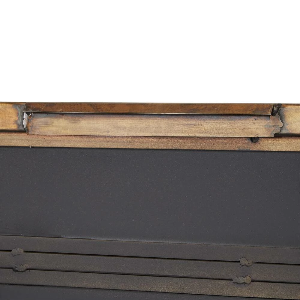 Signature Hardware Joanei 27-7/8 x 38-7/8 x 1-3/8 in. Rectangular Decorative Vanity Mirror in Antique Brass 3 Signature Hardware Joanei 27-7/8 x 38-7/8 x 1-3/8 in. Rectangular Decorative Vanity Mirror in Antique Brass - Image 3