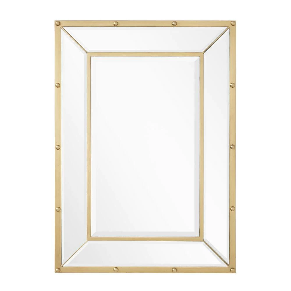 Signature Hardware Joanei 27-7/8 x 38-7/8 x 1-3/8 in. Rectangular Decorative Vanity Mirror in Antique Brass 6 Signature Hardware Joanei 27-7/8 x 38-7/8 x 1-3/8 in. Rectangular Decorative Vanity Mirror in Antique Brass - Image 6