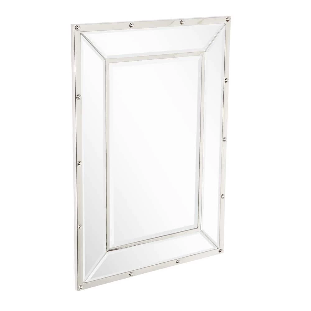 Signature Hardware Joanei 27-7/8 x 38-7/8 x 1-3/8 in. Rectangular Decorative Vanity Mirror in Nickel 3 Signature Hardware Joanei 27-7/8 x 38-7/8 x 1-3/8 in. Rectangular Decorative Vanity Mirror in Nickel - Image 3
