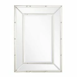 Signature Hardware Joanei 27-7/8 x 38-7/8 x 1-3/8 in. Rectangular Decorative Vanity Mirror in Nickel 8 Signature Hardware Joanei 27-7/8 x 38-7/8 x 1-3/8 in. Rectangular Decorative Vanity Mirror in Nickel -Lotus & Windoware, Inc. Shop Query 1041