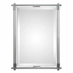 Uttermost Company Adara 35-1/2 in. Rectangle Beveled Mirror in Polished Chrome