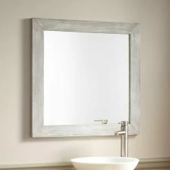Signature Hardware Wulan 27-5/8 in. Rectangular Mirror in Light Grey