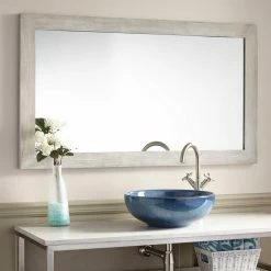 Signature Hardware Wulan 47-1/4 in. Rectangular Mirror in Light Grey
