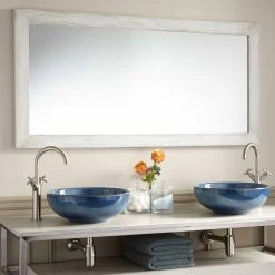 Signature Hardware Wulan 55-1/4 in. Rectangular Mirror in Light Grey