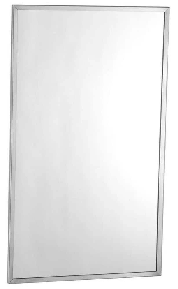 Bobrick 36 x 24 in. Stainless Steel Channel Frame Glass Mirror 1 Bobrick 36 x 24 in. Stainless Steel Channel Frame Glass Mirror