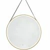 James Martin Vanities 27-5/8 in. Round LED Mirror in Brushed Gold