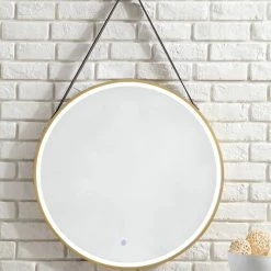 James Martin Vanities 27-5/8 in. Round LED Mirror in Brushed Gold -Lotus & Windoware, Inc. Shop Query 1061