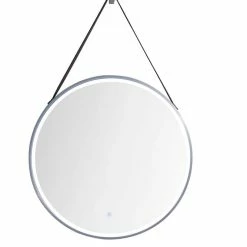 James Martin Vanities 27-5/8 in. Round LED Mirror in Brushed Nickel
