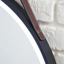 James Martin Vanities 27-5/8 in. Round LED Mirror in Matte Black -Lotus & Windoware, Inc. Shop Query 1071