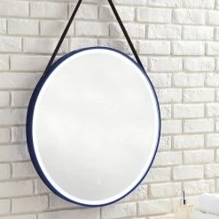 James Martin Vanities 27-5/8 in. Round LED Mirror in Matte Black -Lotus & Windoware, Inc. Shop Query 1072