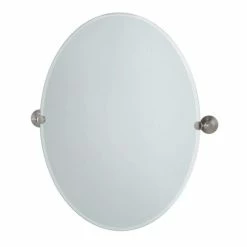 Gatco Charlotte 32 x 24 in. Frameless Oval Mirror in Satin Nickel