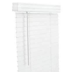 Lotus & Windoware, Inc. 69 x 72 x 2 in. Faux Wood Cordless Blind in White