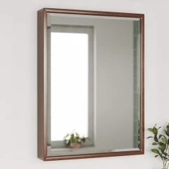 James Martin Vanities 31-1/2 x 23-5/8 in. Rectangular Mirror in Mid Century Walnut