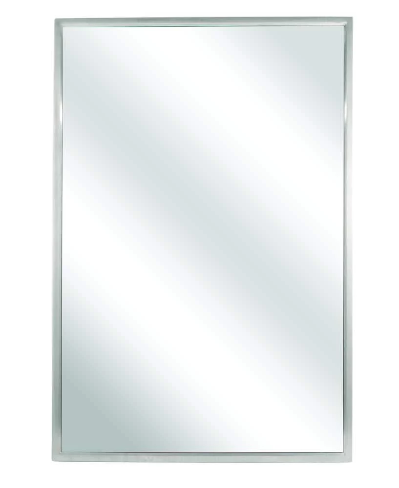 Bradley Corporation BradEx® Framed Bathroom Mirror in Satin Stainless Steel 1 Bradley Corporation BradEx® Framed Bathroom Mirror in Satin Stainless Steel