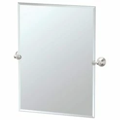 Gatco Charlotte 28 in. Large Framed Rectangle Mirror in Satin Nickel