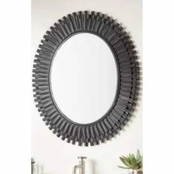 Signature Hardware Rubidoux 30 in. Iron Vanity Mirror in Black Powder Coat
