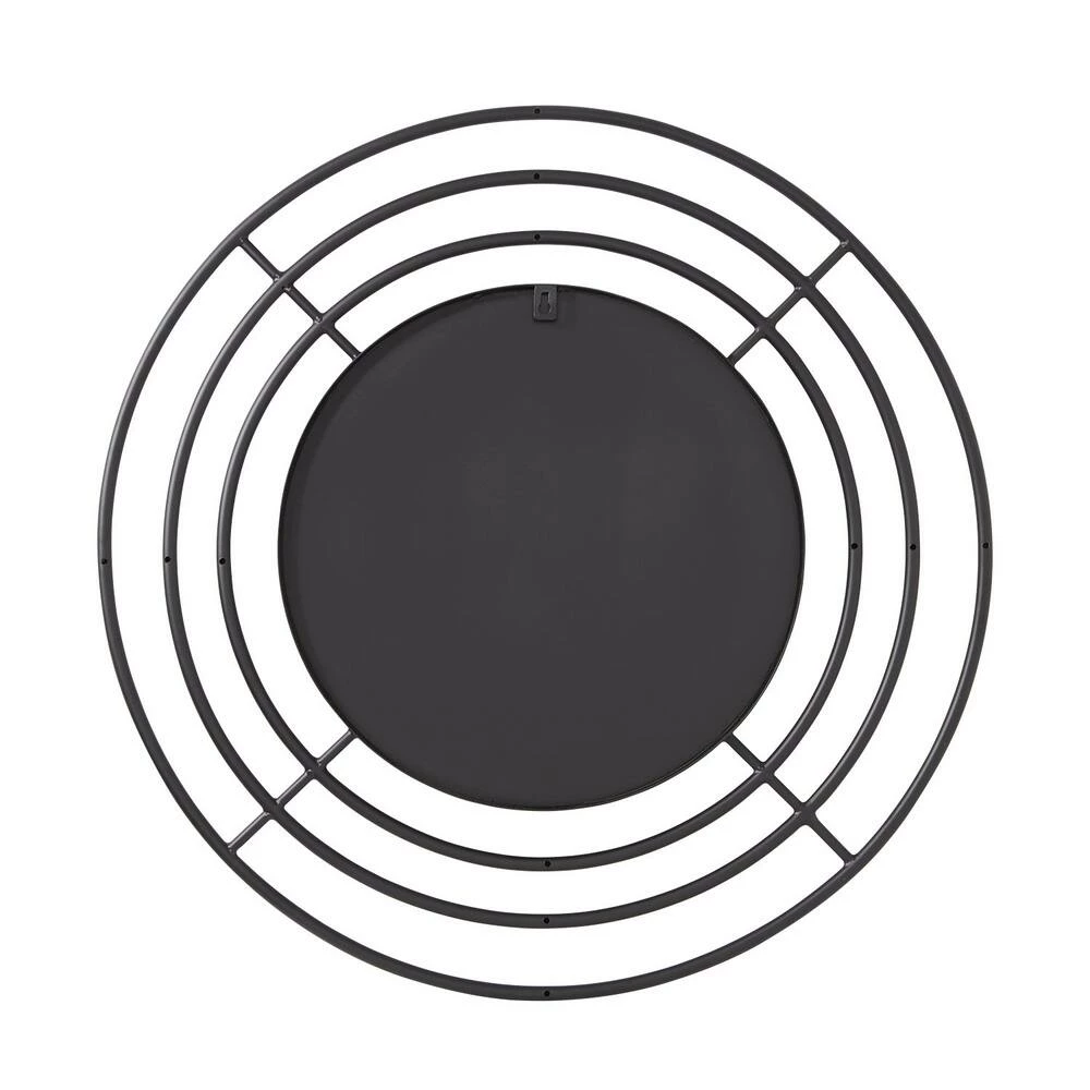 Signature Hardware Reka 30-3/4 x 7/8 in. Round Decorative Vanity Mirror in Black Powder Coat 2 Signature Hardware Reka 30-3/4 x 7/8 in. Round Decorative Vanity Mirror in Black Powder Coat - Image 2