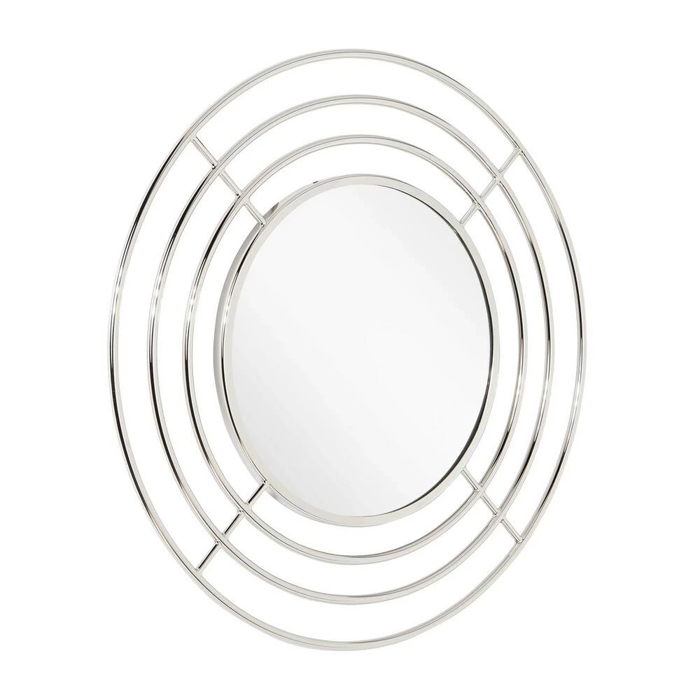Signature Hardware Reka 30-3/4 x 7/8 in. Round Decorative Vanity Mirror in Black Powder Coat 3 Signature Hardware Reka 30-3/4 x 7/8 in. Round Decorative Vanity Mirror in Black Powder Coat - Image 3