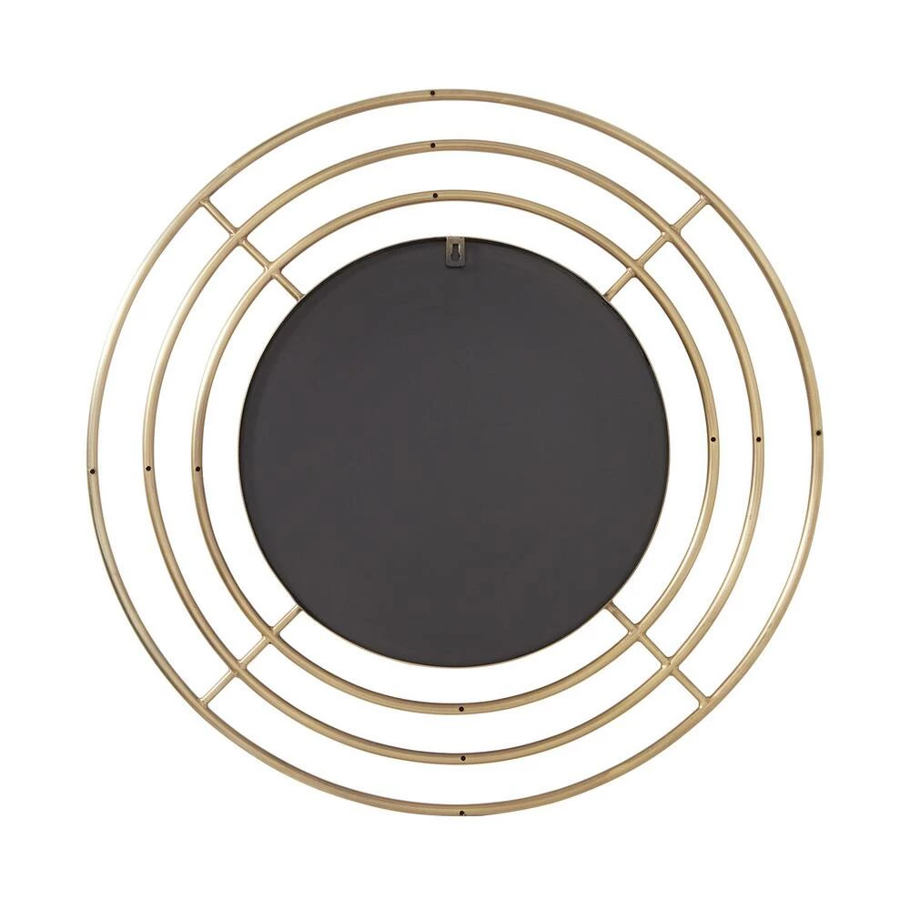 Signature Hardware Reka 30-3/4 x 7/8 in. Round Decorative Vanity Mirror in Antique Brass 2 Signature Hardware Reka 30-3/4 x 7/8 in. Round Decorative Vanity Mirror in Antique Brass - Image 2