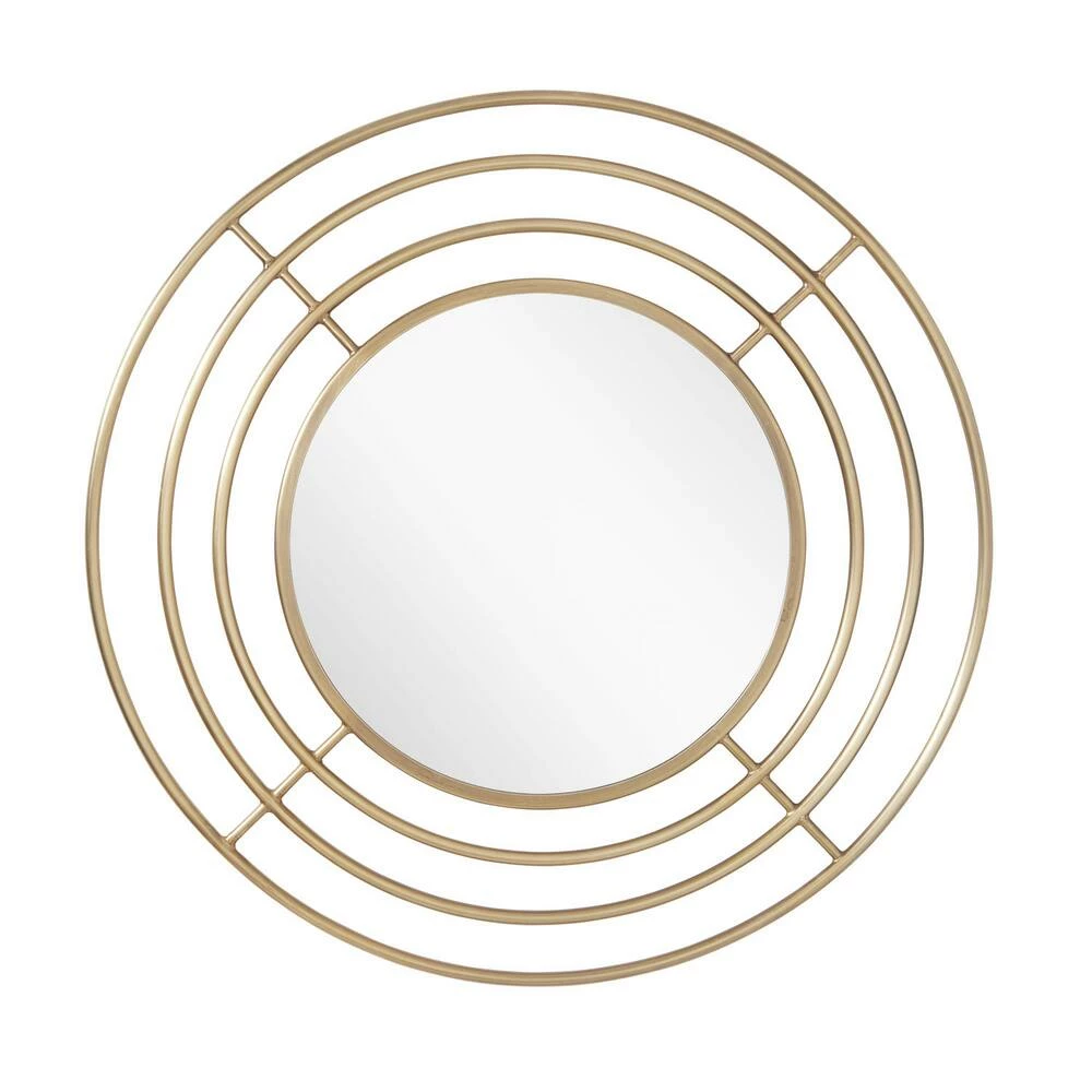 Signature Hardware Reka 30-3/4 x 7/8 in. Round Decorative Vanity Mirror in Antique Brass 6 Signature Hardware Reka 30-3/4 x 7/8 in. Round Decorative Vanity Mirror in Antique Brass - Image 6