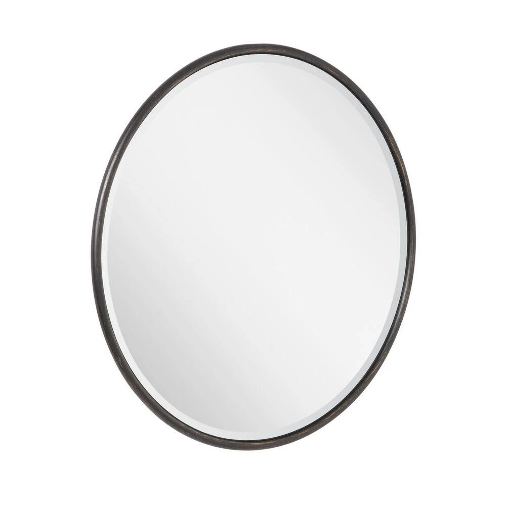 Signature Hardware Reka 30-3/4 x 7/8 in. Round Decorative Vanity Mirror in Nickel 3 Signature Hardware Reka 30-3/4 x 7/8 in. Round Decorative Vanity Mirror in Nickel - Image 3