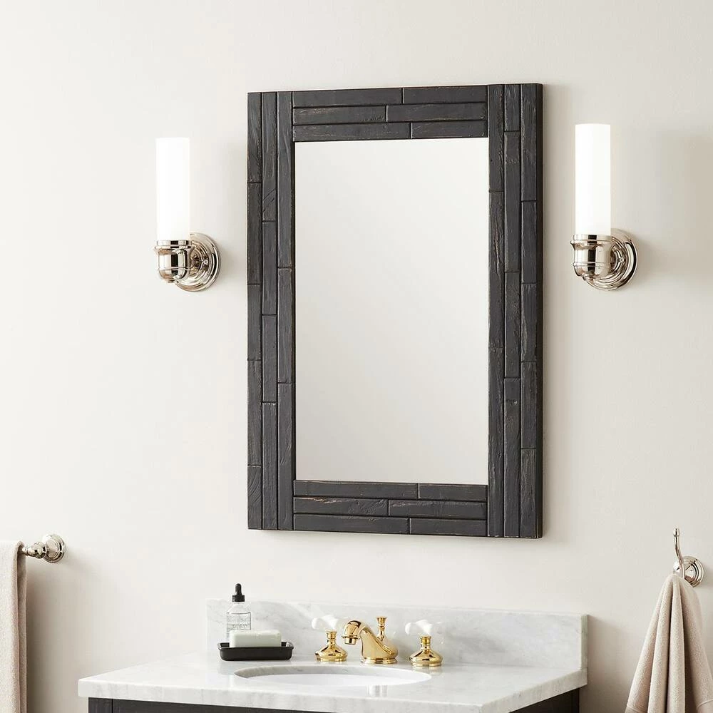 Signature Hardware Ansel 24 in. Rectangular Vanity Mirror in Rustic Black 1 Signature Hardware Ansel 24 in. Rectangular Vanity Mirror in Rustic Black