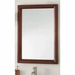 Signature Hardware Talyn 24 in. Rectangular Vanity Mirror in Light Walnut