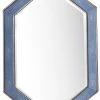 James Martin Vanities Tangent 30 in. Mirror, Silver with Delft Blue