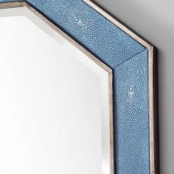 James Martin Vanities Tangent 30 in. Mirror, Silver with Delft Blue -Lotus & Windoware, Inc. Shop Query 1211
