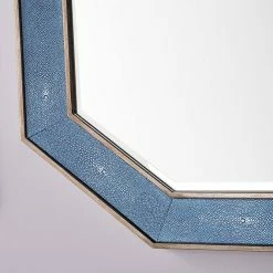 James Martin Vanities Tangent 30 in. Mirror, Silver with Delft Blue -Lotus & Windoware, Inc. Shop Query 1213