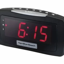 Hamilton Beach Brands Plastic Clock Radio in Black