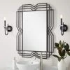Signature Hardware Solandra 29-3/4 x 39-5/8 x 1 in. Rectangular Decorative Vanity Mirror in Black Powder Coat