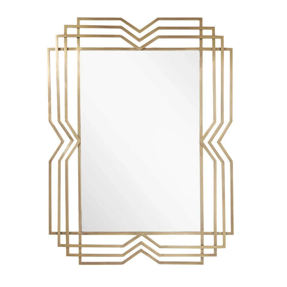 Signature Hardware Solandra 29-3/4 x 39-5/8 x 1 in. Rectangular Decorative Vanity Mirror in Nickel 4 Signature Hardware Solandra 29-3/4 x 39-5/8 x 1 in. Rectangular Decorative Vanity Mirror in Nickel - Image 4