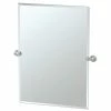 Gatco Channel Suite 23-1/2 x 31-1/2 in. Large Rectangular Mirror in Satin Nickel