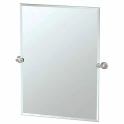 Gatco Channel Suite 23-1/2 x 31-1/2 in. Large Rectangular Mirror in Satin Nickel