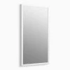 KOHLER Jacquard® 19-1/2 x 34-1/2 in. Wood, Glass and Veneers Framed Rectangular Mirror in Linen White