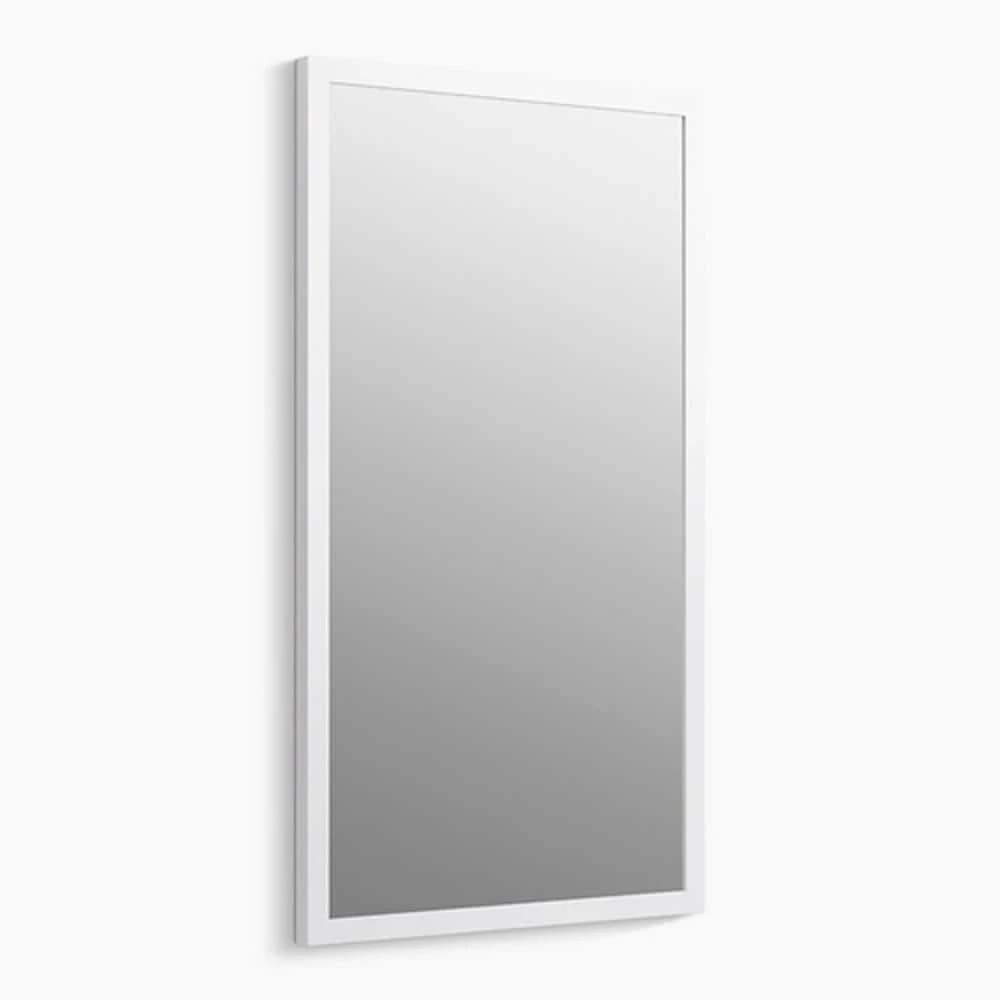 KOHLER Jacquard® 19-1/2 x 34-1/2 in. Wood, Glass and Veneers Framed Rectangular Mirror in Linen White 1 KOHLER Jacquard® 19-1/2 x 34-1/2 in. Wood, Glass and Veneers Framed Rectangular Mirror in Linen White