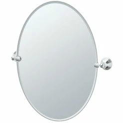 Gatco 26-1/2 x 19-1/2 in. Oval Wall Mirror in Polished Chrome