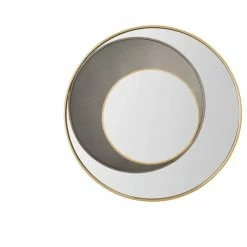 James Martin Vanities 35-3/8 in. Round Mirror in Radiant Gold and Onyx