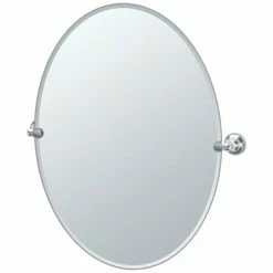 Gatco Tiara 28 in. Large Framed Oval Mirror in Polished Chrome