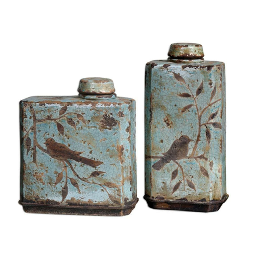 Uttermost Company 8 x 16 x 5 in. Freya Container (Set of 2) 1 Uttermost Company 8 x 16 x 5 in. Freya Container (Set of 2)