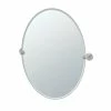 Gatco Marina 28-1/2 in. Large Framed Oval Mirror in Satin Nickel