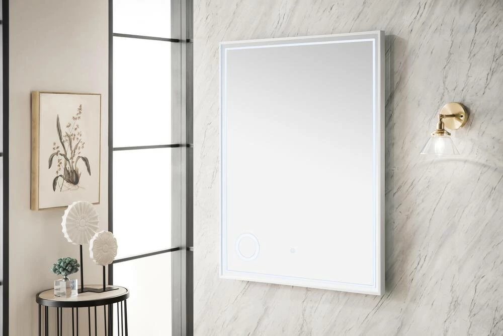 James Martin Vanities 29-1/2 in. Rectangular LED Mirror in Glossy White 4 James Martin Vanities 29-1/2 in. Rectangular LED Mirror in Glossy White - Image 4